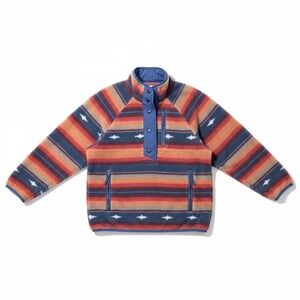 American Eagle Sherpa Fleece Jacket Small Southwestern Stripe Button Snap Front